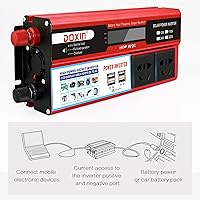 Vista 4 de Inversor de corriente para automóvil de 12 V, 24 V a 110 V, 220 V, convertidor de automóvil con 4 puertos USB, convertidor de adaptador