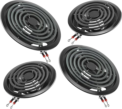 Miniatura 1 de Las bandejas de goteo para quemador eléctrico negro W10288051 incluyen W10290350 (8 pulgadas) W10290353 (6 pulgadas) cubiertas de quemador de estufa