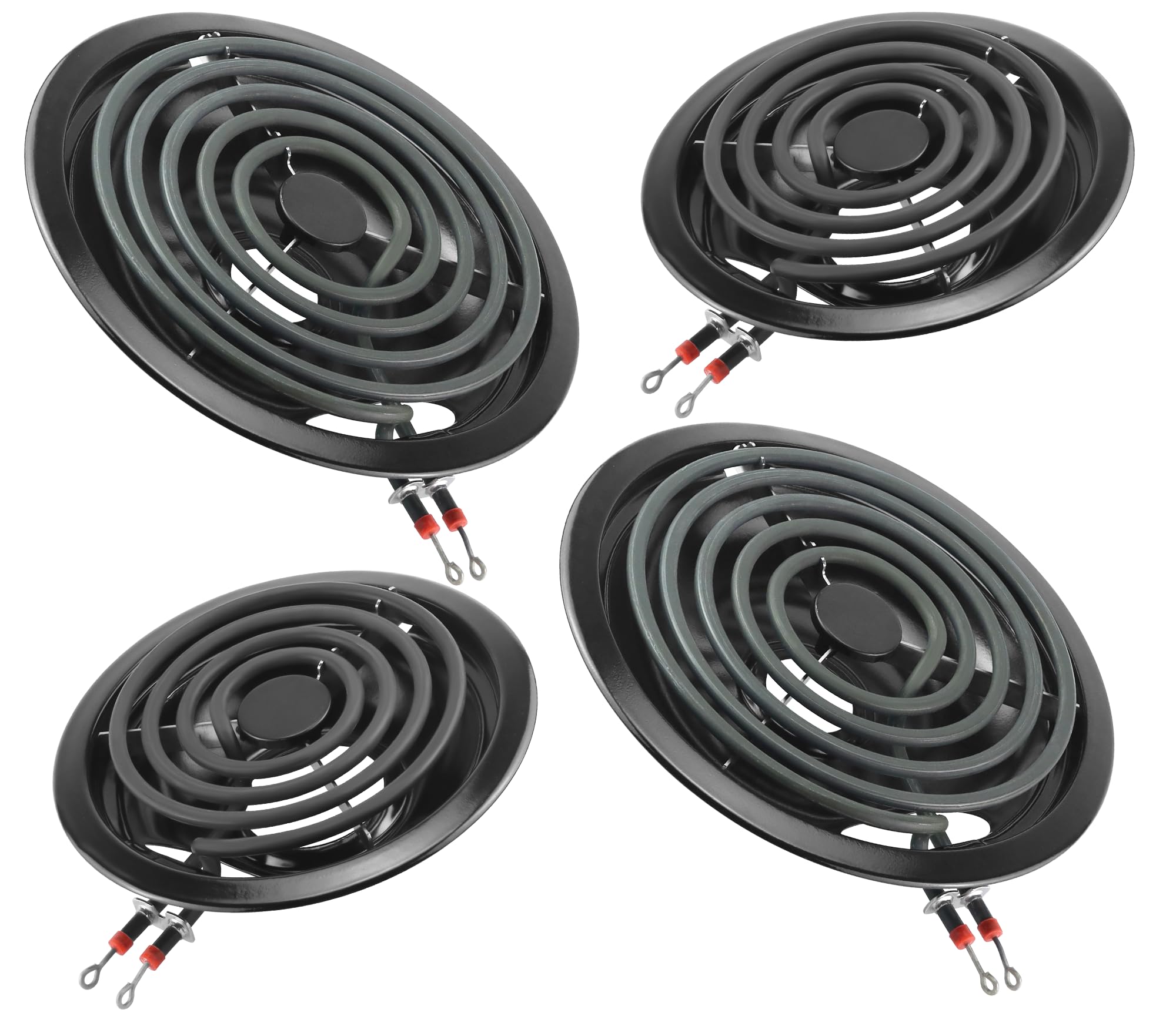 Photo 1 of Stove Burner Drip Pans W10288051 Stove Burner Covers&MP22YA Electric Range Burner Element Set Compatible for Whirl-pool Electric Range Stove-by MIFLUS,2*W10290350(8")2*W10290353(6")