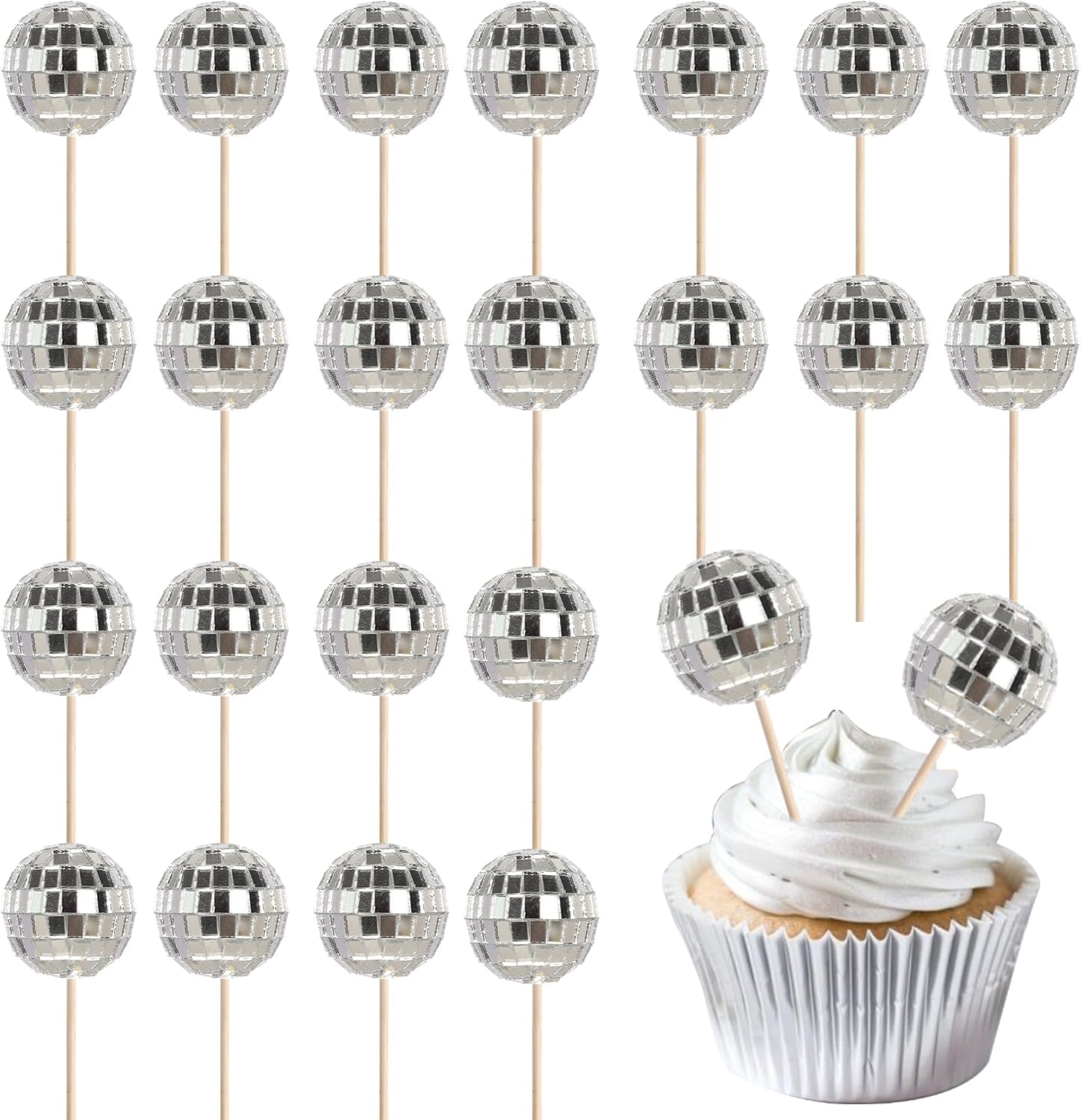 20 Palline Da Discoteca Mini – Diametro 5 Cm – Decoration Per Albero Di Natale, Festa, Torta – Anni '70 - 4