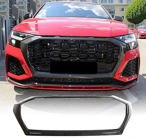 Miniatura 2 de MCARCAR KIT Rejilla frontal de fibra de carbono real para Audi RSQ8 RS Q8 2020-2023 Auto Bumper Kidney Grill Cover Body Kit Factory Outlet