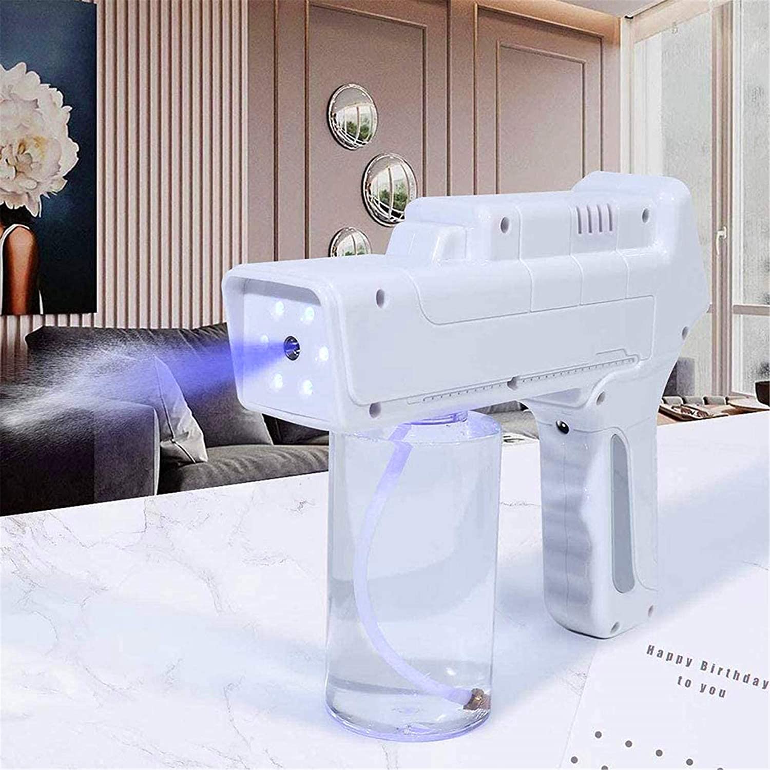 Disinfecting Spray Gun Sanitizer Atomizer Sprayer Portable Nano Spray Fogger Handheld Spray Steam Gun Machine with Blue Ray for Home,Office, Vehicle,Indoor Or Outdoor for Garden Home Hotel School