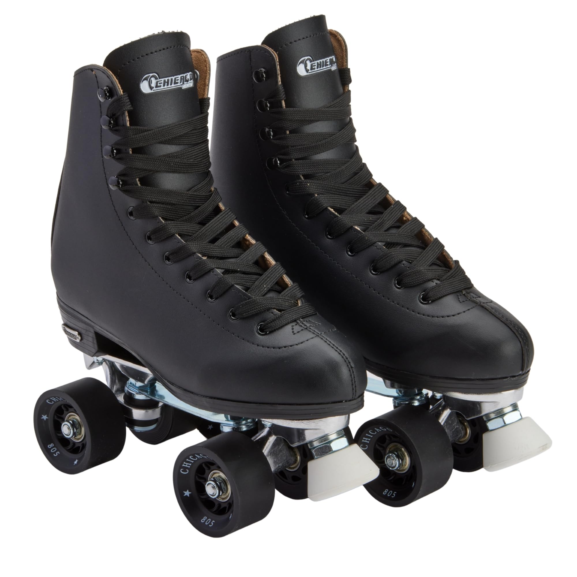 Chicago Quad Roller Skates for Girls & Boys – Durable, Top Performance Indoor/Outdoor Use or Roller Derby - Classic Deluxe Leather High-Top Boots with 60mm Urethane Wheels & Semi-Precision Bearings