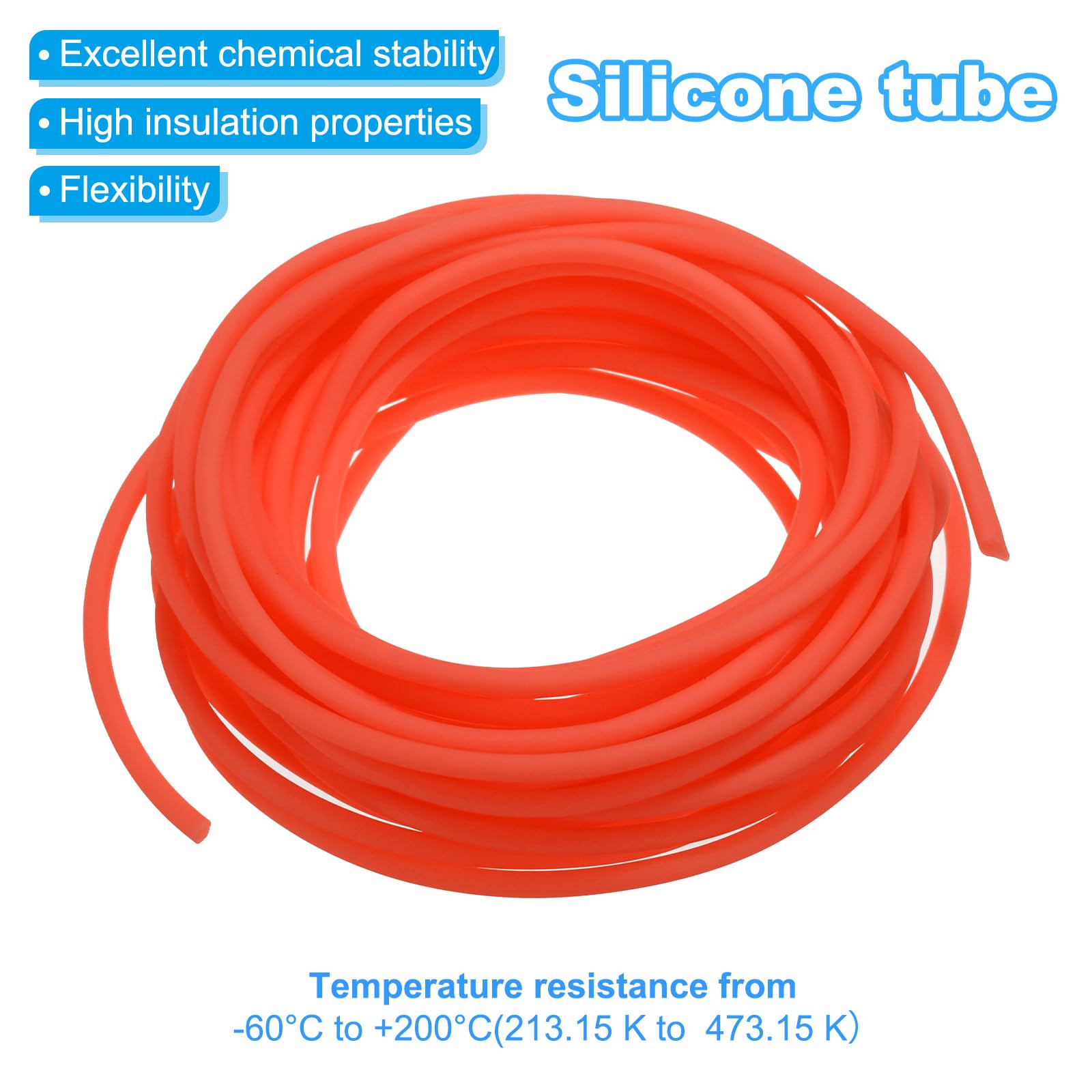 PATIKIL Rubber Cord Tube, 16ft Silicone Hollow Tubing 1/8" OD 1/16" ID for DIY Craft Beading Necklaces Bracelet Orange-red - Image 3