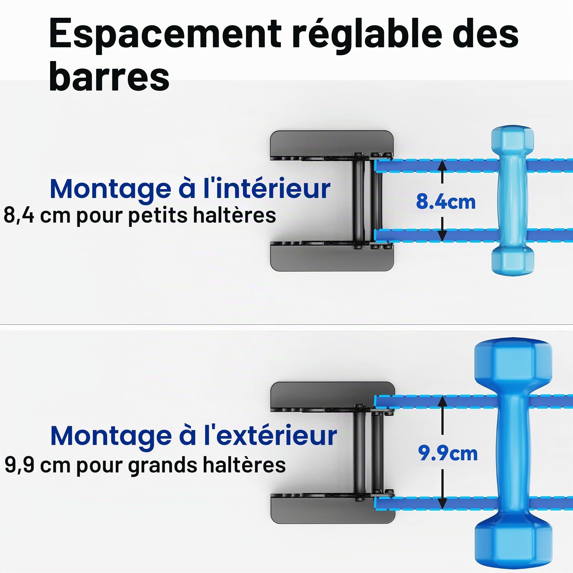 Support d'haltères à 4 niveaux pour salle de sport à domicile – Support de poids compact pour haltères, poids libres, support de rangement en acier robuste pour haltères en néoprène et haltères
