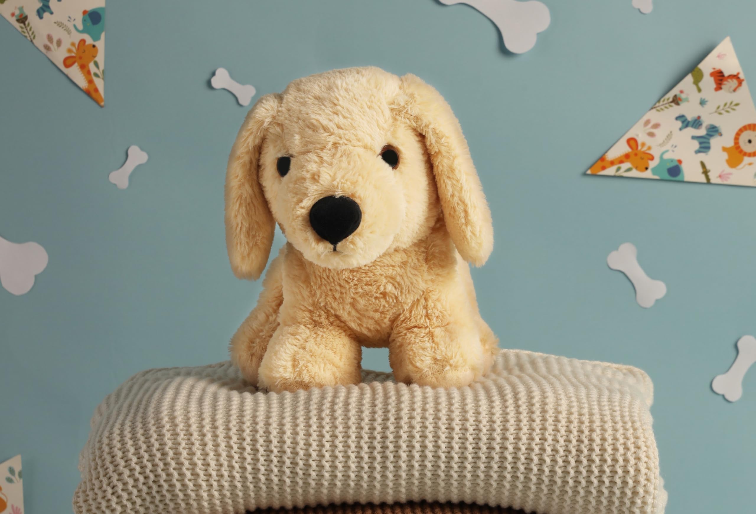Mirada Mini Beige Labra Standing Dog Soft Toy | Adorable Plush Animal Dog for Kids | Soft and Huggable Stuffed Toy -25 cm-image-6