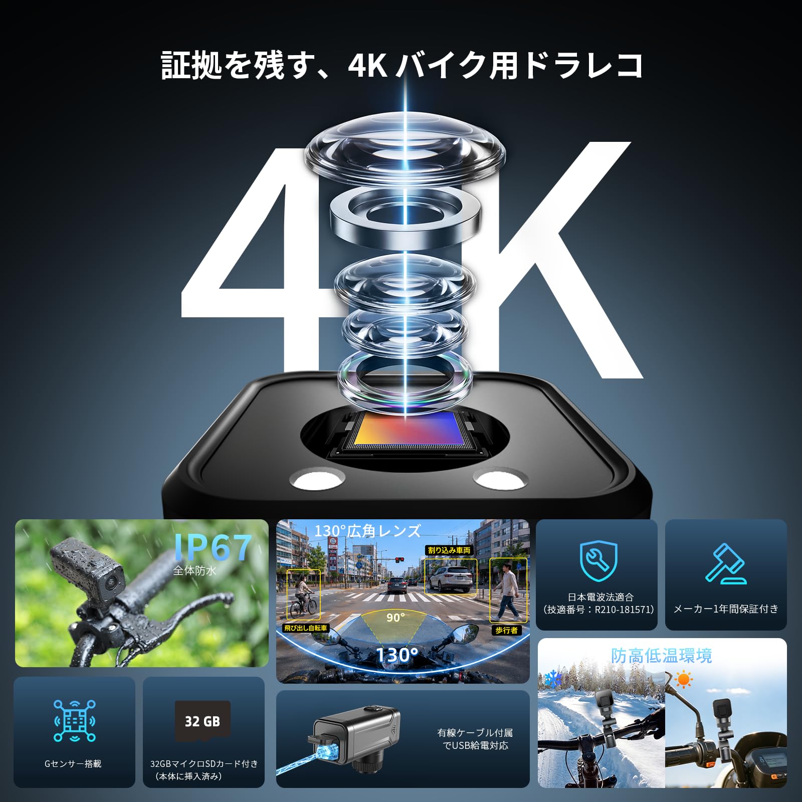 Amazon.co.jp: BOIFUN バイク ドライブレコーダー【配線不要