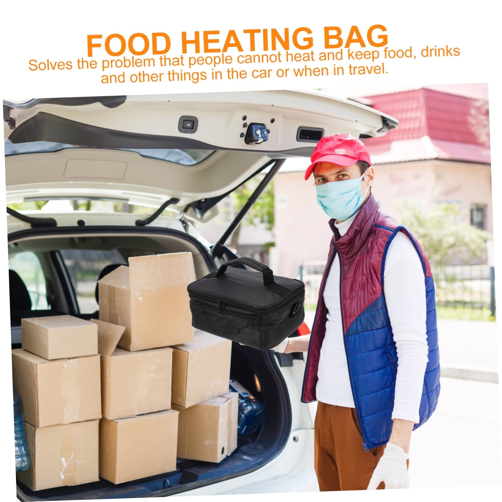 Mipcase Bolsa Térmica para Almuerzo 12v, de Tela Oxford, Calentamiento y Mantención de Temperatura, Adecuada para Oficina y Pesca Nocturna