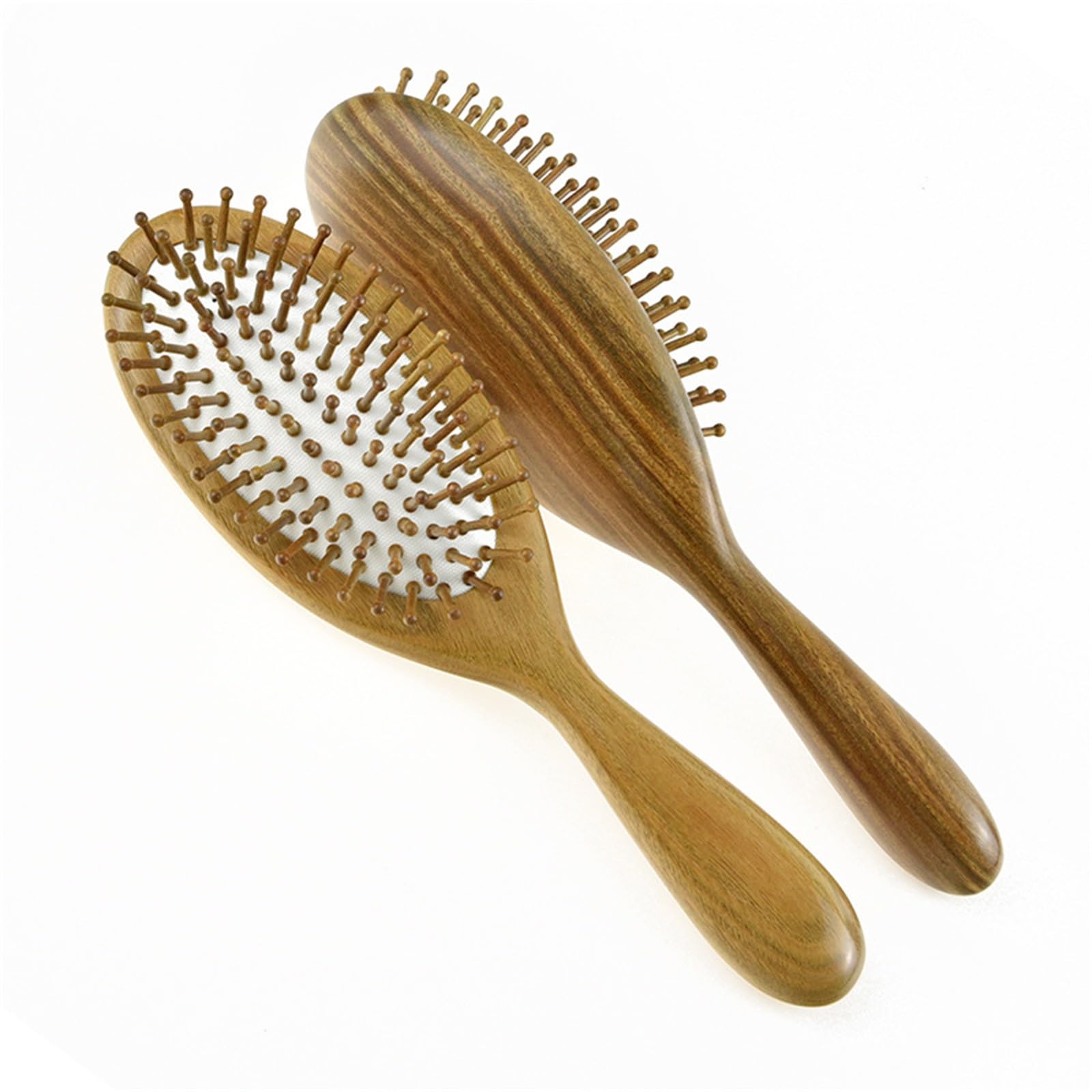 Peine de Madera Peine de masaje con cojín de aire de sándalo verde for el hogar, peine grande for cabello largo y rizado femenino.(1)