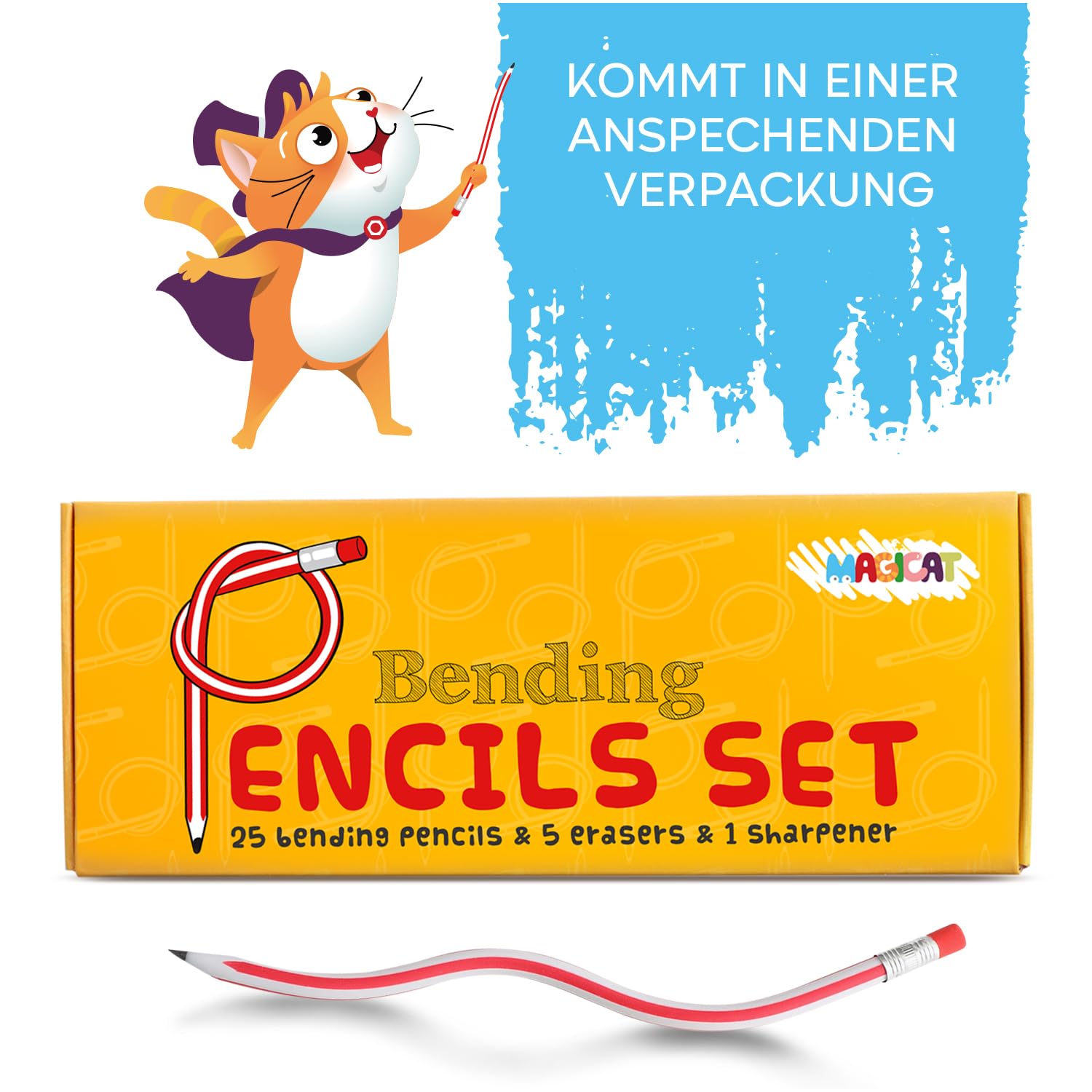 24 Bunte Biegsame Bleistifte Mit Radiergummis – Flexibles Kinder-Spielzeug Zum Basteln & Lernen