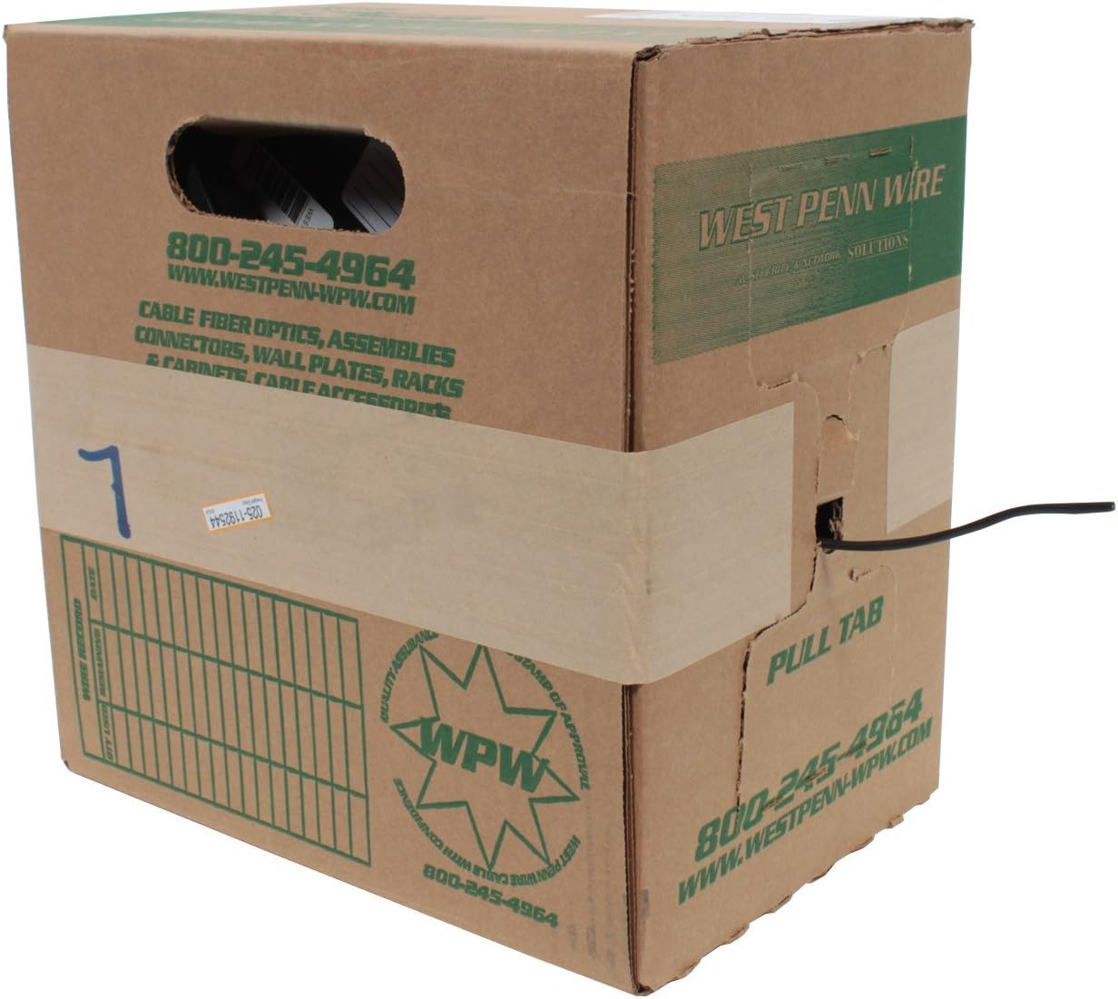 West Penn 2 Cond 22 AWG Shielded CMR Rated 1000' - White