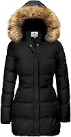WenVen Women's Winter Puffer Coat with Removable Faux Fur Hood - Waterproof Windproof Warm Jacket Slim Fit S-3XL