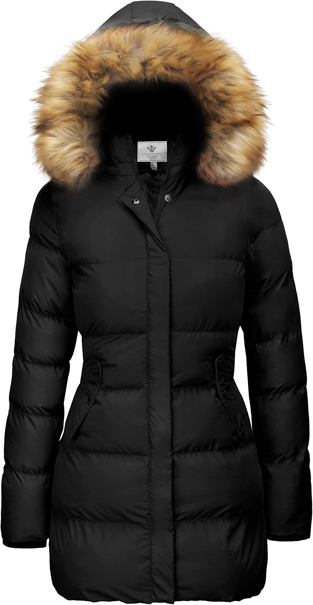 Women's Winter Thicken Puffer Coat Warm Jacket with Faux Fur Removable Hood