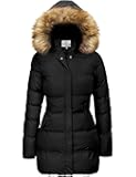 Women's Winter Thicken Puffer Coat Warm Jacket with Faux Fur Removable Hood