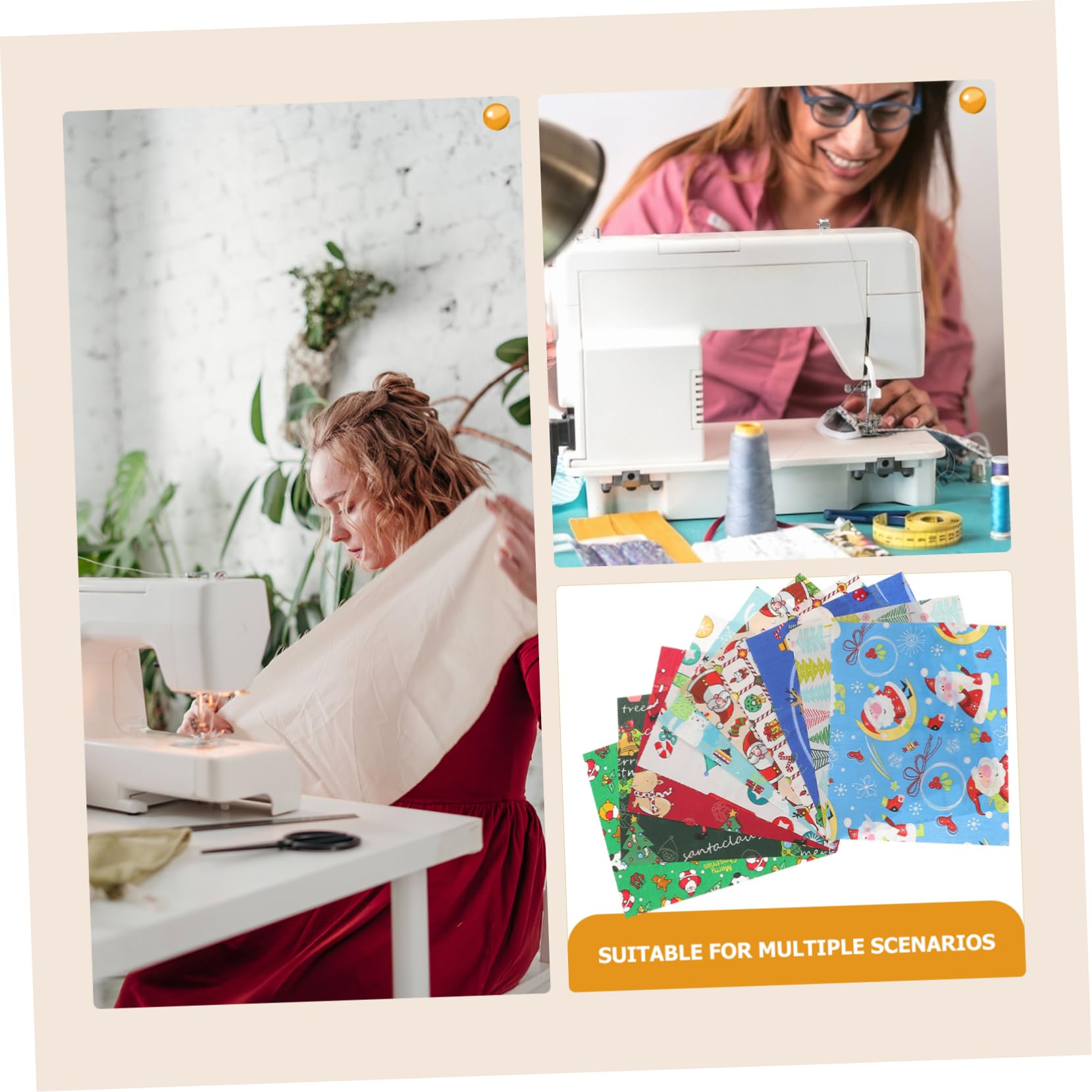 ABOOFAN 10fogli Tessuto Di Cotone Natalizio Patchwork Floreale Tessuto Di Cotone Per Fai Da Te Leggero e Resistente Per Cuscini Costumi e Borse