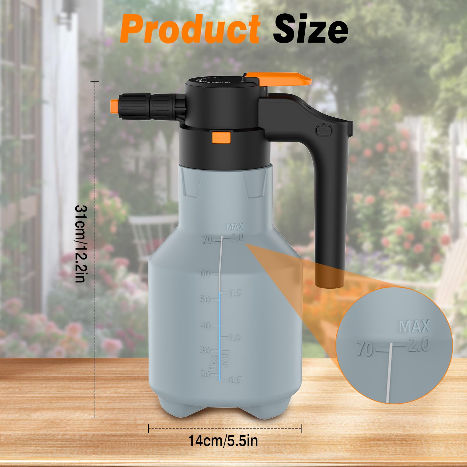 Pompa Irroratrice a Batteria 2L, Spruzzatore di Schiuma con 2 Ugelli, Spruzzatore di Schiuma Elettrico da 2300 mAh, per la Cura dell'auto, Pulizia dell'auto