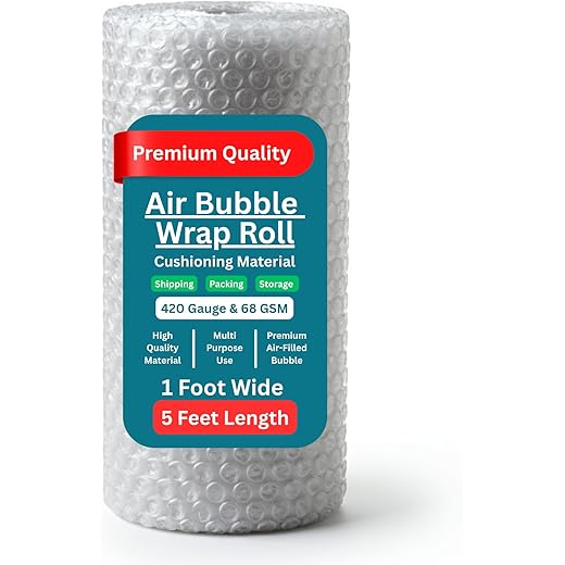 Heavy-Duty Bubble Wrap Roll 1ft x 5ft