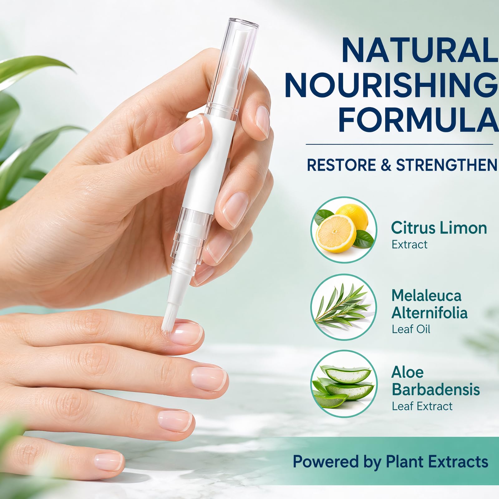 Nail Care Pen, 2 Stück Nagelpilz Stift zur Nagelpflege Fingernägel & Fußnägel, Nagelpilz Pen mit Teebaumöl & Aloe Vera, Schnelle Absorption Nägel Nähren