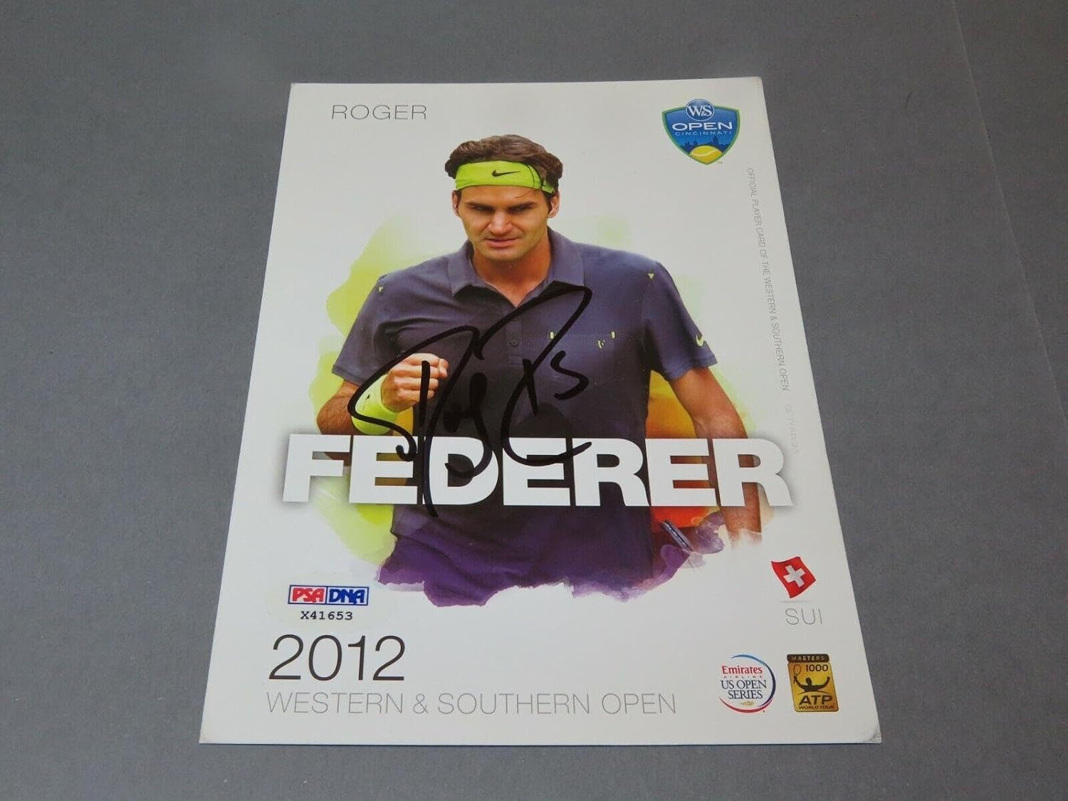 Roger Federer Signed 2012 W&S 5x7 Player Card Autographed PSA/DNA COA 1B - Autographed Tennis Cards