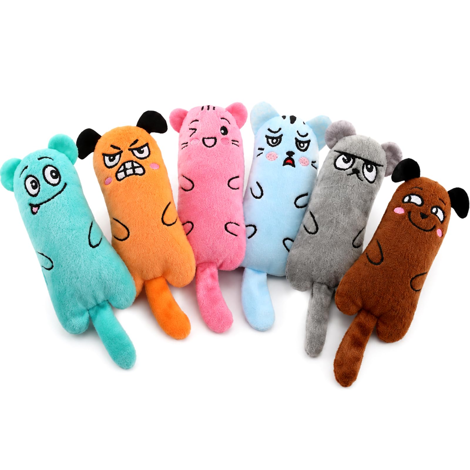 Norvyn 6 Pack Catnip Toys, Teeth‑Grinding Pillow for Indoor Cats & Kittens
