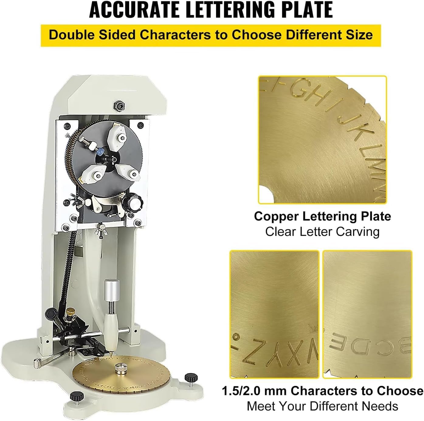 Incisore manuale con quadrante bifacciale per incisione su oro, argento, rame, blocco caratteri da 1,5 mm-2,0 mm, personalizza gioielli e artigianato