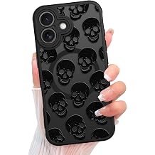 KANGHAR Magnetic Designed for iPhone 17 Case, Black Goth Skull
