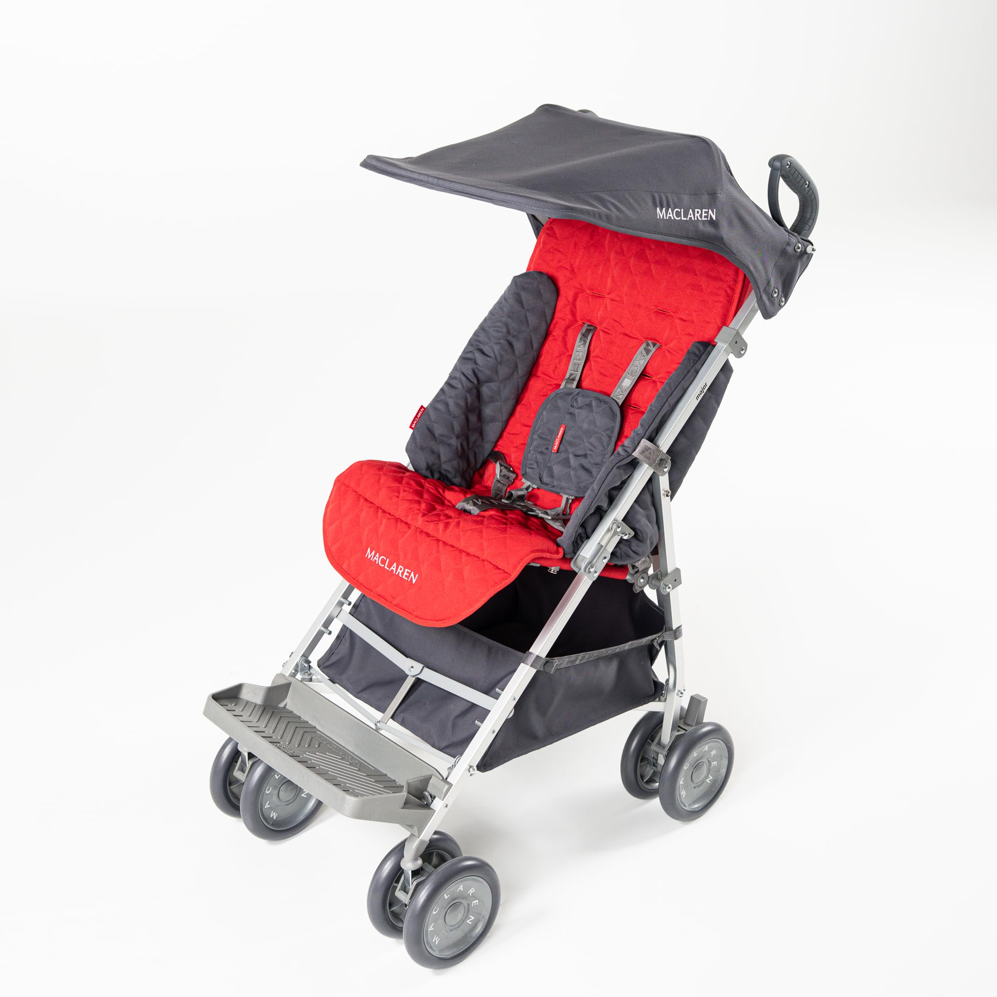 Passeggino per disabili Maclaren Major Elite fino a 50 kg Chiusura a ombrello Rosso Cardinale