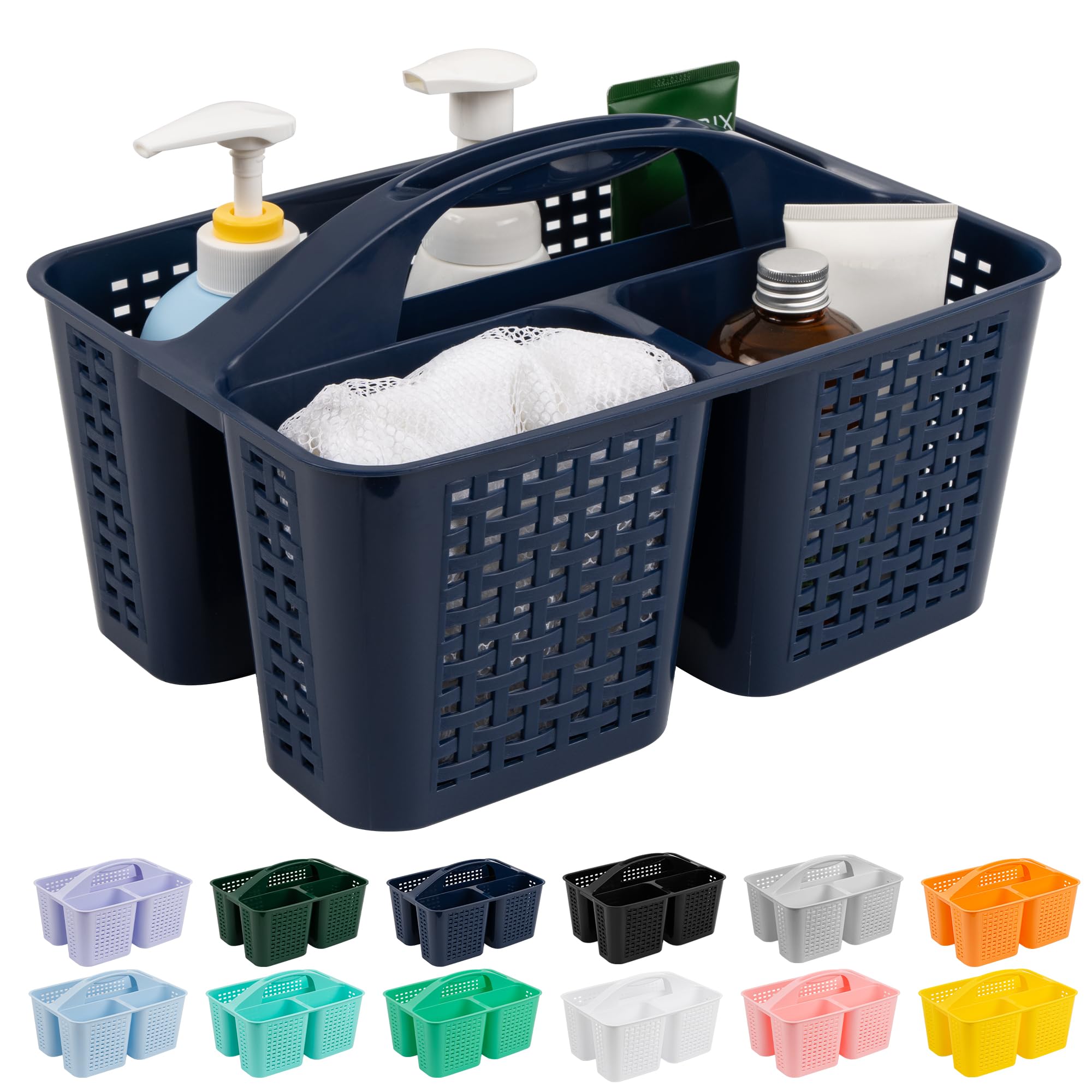 Tiawudi Portable Shower Caddy, Caddy Organizer with Handle, Plastic Shower Basket Hold Soap, Shampoo, Hair Supplies and Beauty Products, Cleaning Supplies Organizer for Home, Dorm, Shelf and Cabinet