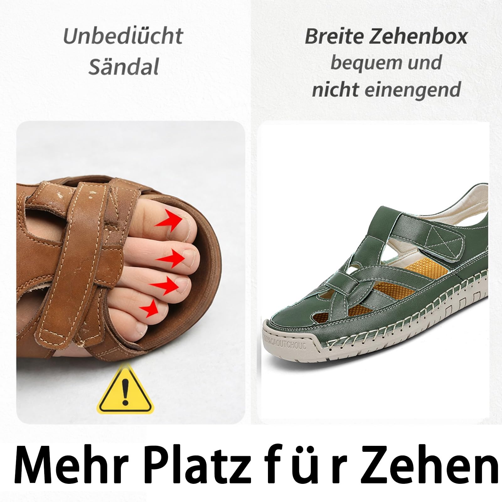 Generisch Buty ortopedyczne dla kobiet i mężczyzn, lekkie sandały letnie, antypoślizgowe sneakersy z zapięciem na rzepy, ergonomiczne sandały