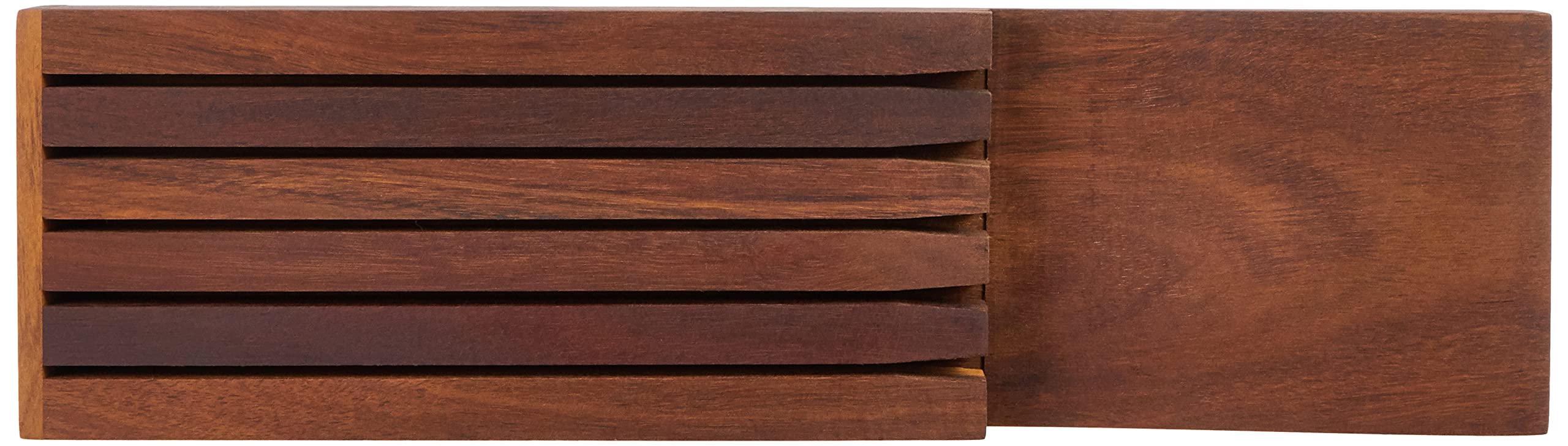 Continenta Wood Bloque cajón de Madera de Acacia para 5 Cuchillos, marrón Oscuro, Talla única