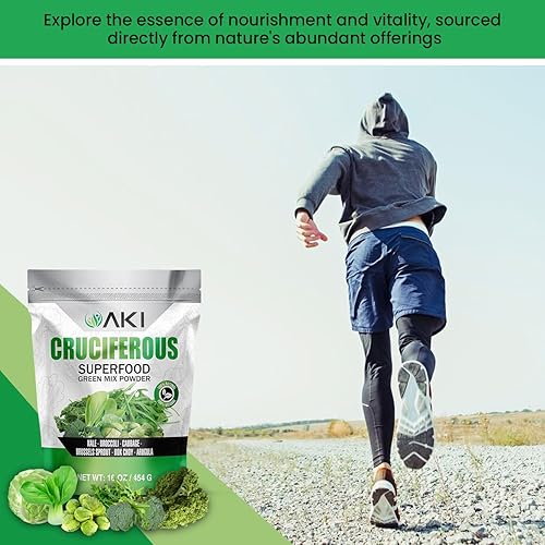 Miniatura 5 de AKI Cruciferous Superfood Green Mix Powder - Hecho de col rizada, brócoli, coles de Bruselas, repollo - Repleto de fitonutrientes y vitaminas