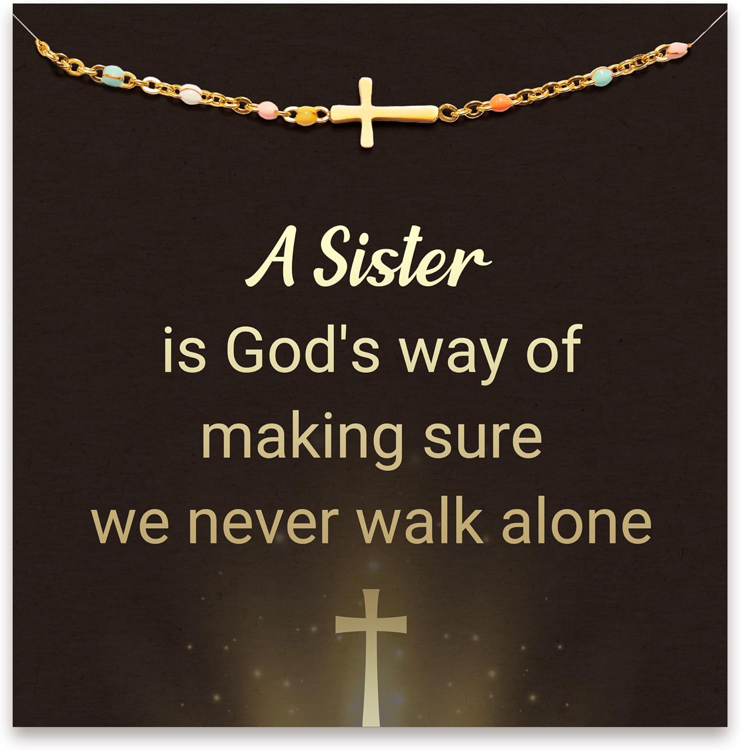 STORYJEWELLERY Sister Gifts, Sister Bracelet, Sisters Birthday Valentines Day Gifts from Sisters, Cross Bracelet, Sisterhood Jewelry