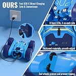Rapide USB-C Voitures de télécommande rechargeables pour enfants 2,4Ghz RC Voiture 20km/h Double face 360° Dérivés de rotation avec LED Lumières pour les garçons Filles âgées de 3 à 12 ans