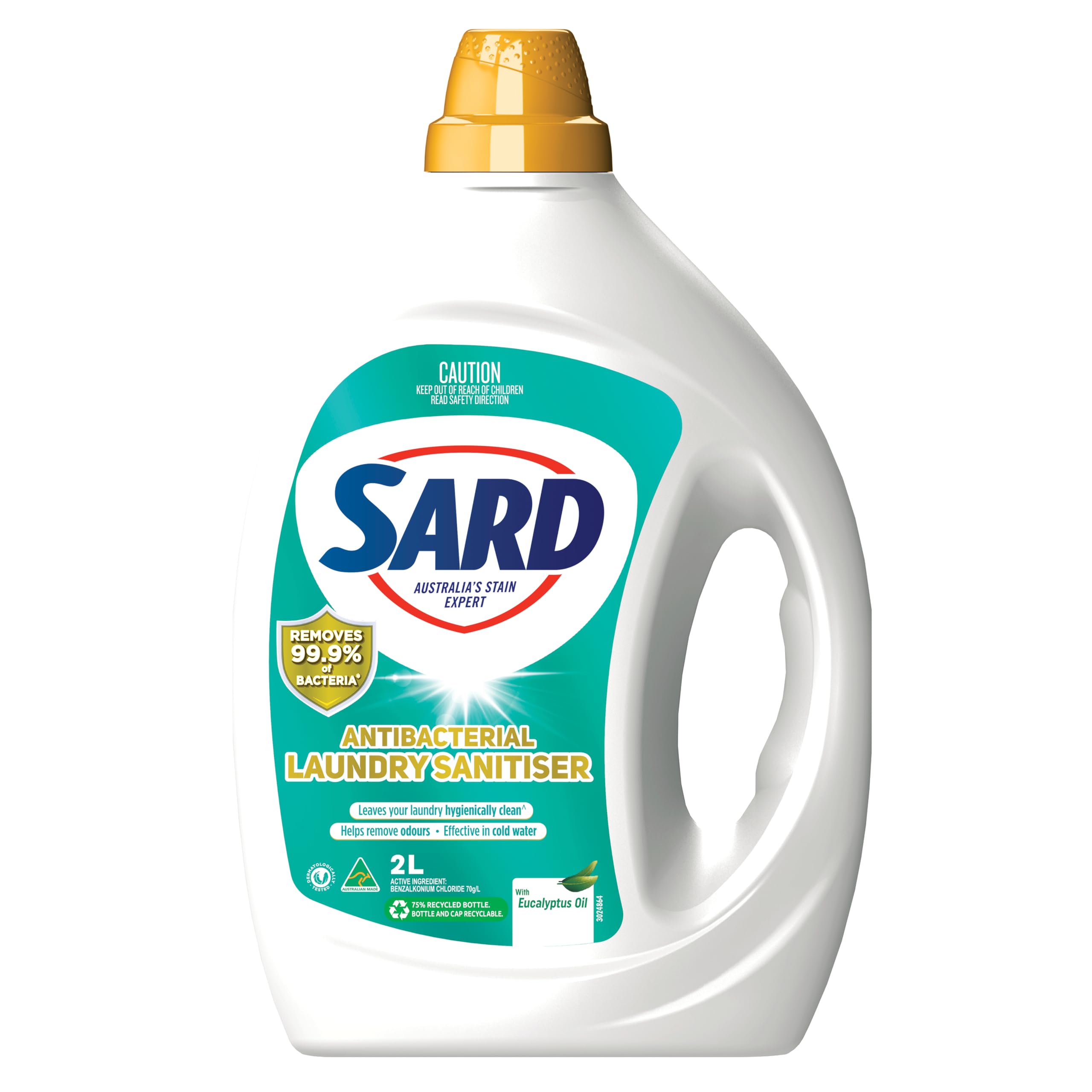 Sard Antibacterial Laundry Sanitiser 2 Litres - Disinfectant Liquid for Family Wash