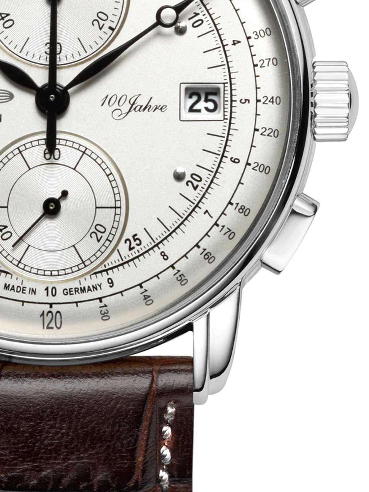 Zeppelin Herrenuhr mit Lederband Serie 100 Jahre ED. 1 Chronograph Datum 8670-1