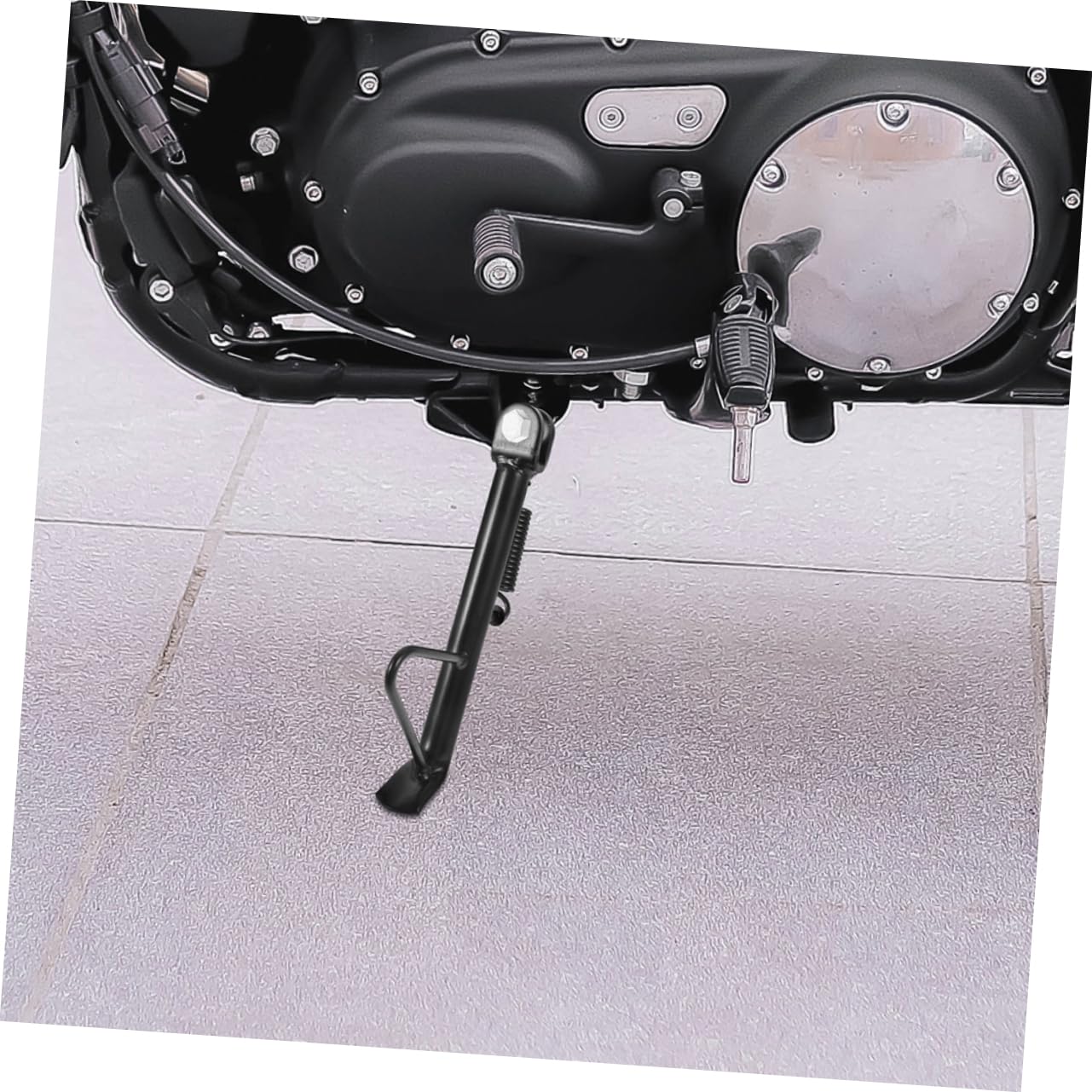 Béquille pour Moto 2 Ensembles en Fer Noir avec Ressorts