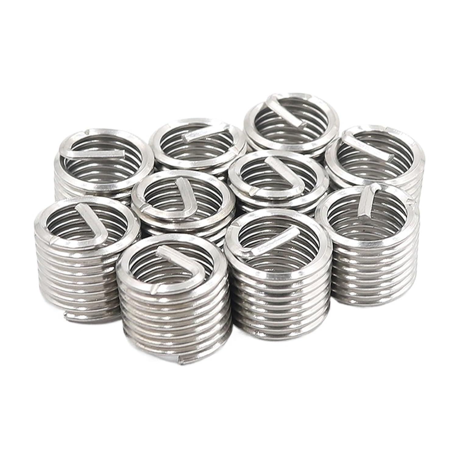 50pcs M10*1.25 * 2D Wire Thread Insert A2 Stainless Steel Wire Screw Sleeve M10 Screw Bushing Helical Wire Thread Repair Inserts