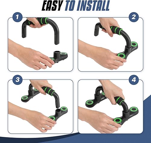 Miniatura 8 de MADOG Barras de flexión portátiles con agarre de espuma acolchado, asas antideslizantes para fitness en casa, soporta hasta 330 libras, color negro