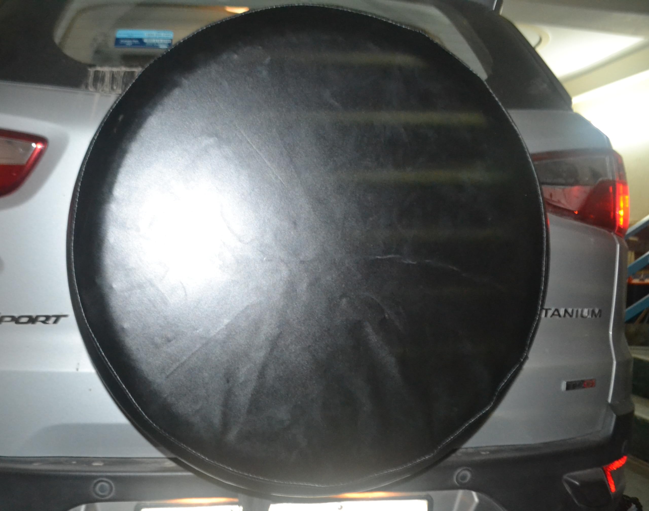 Ecosport Spare Wheel Full Cover | Black PU Leather | Full Protection from Sunlight, Stones etc-image-0