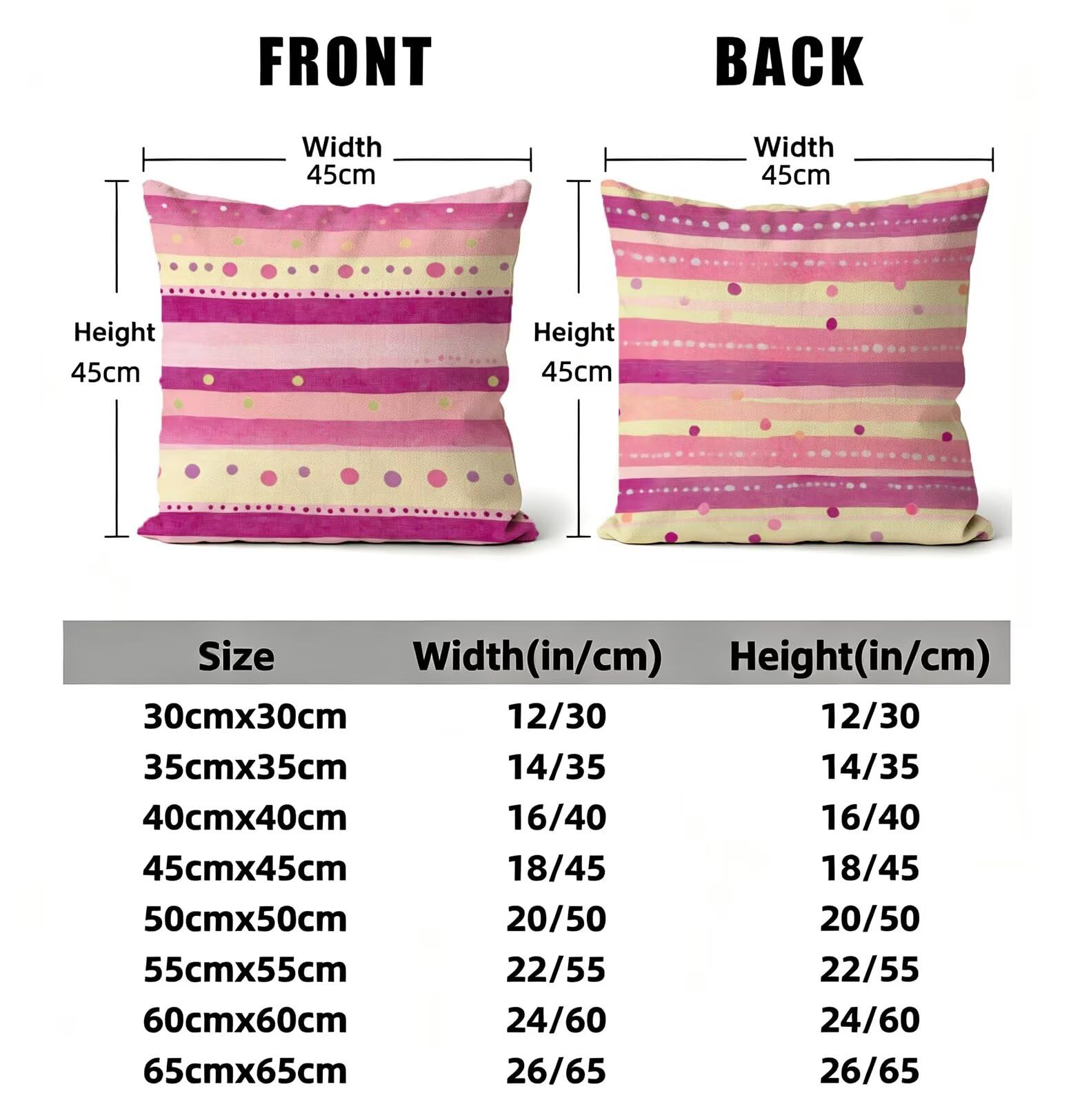 2er Set Leinen Kissenbezug Streifen Outdoor Kissen für Garten Sofa 0K-43