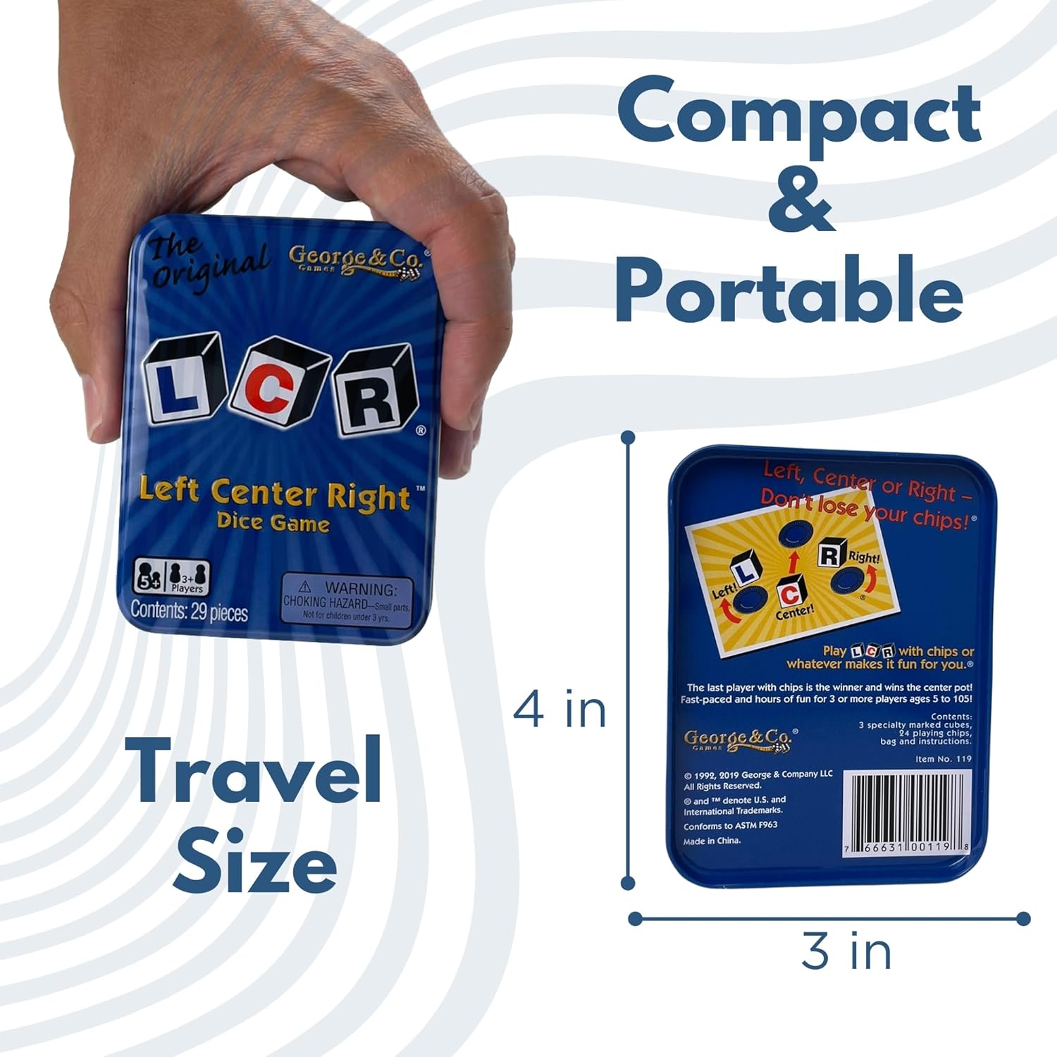 LCR Left Center Right Blue TIN