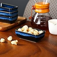 Vista 6 de vancasso Stern - Tazones de inmersión de 6 onzas, plato de cerámica para salsa de soja de 4.5 pulgadas, platos laterales rectangulares, platos