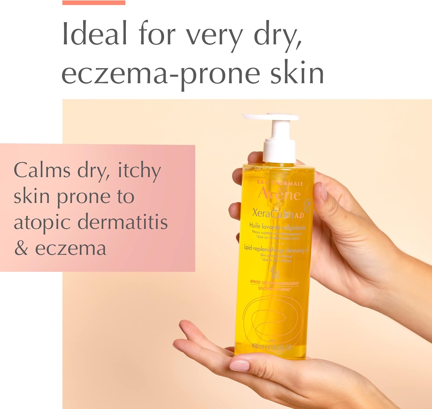 Avène XeraCalm A.D. Lipid-Replenishing Cleansing Oil for Very Dry Itchy Skin 400ml, 400 ml (Pack of 1) - Image 4