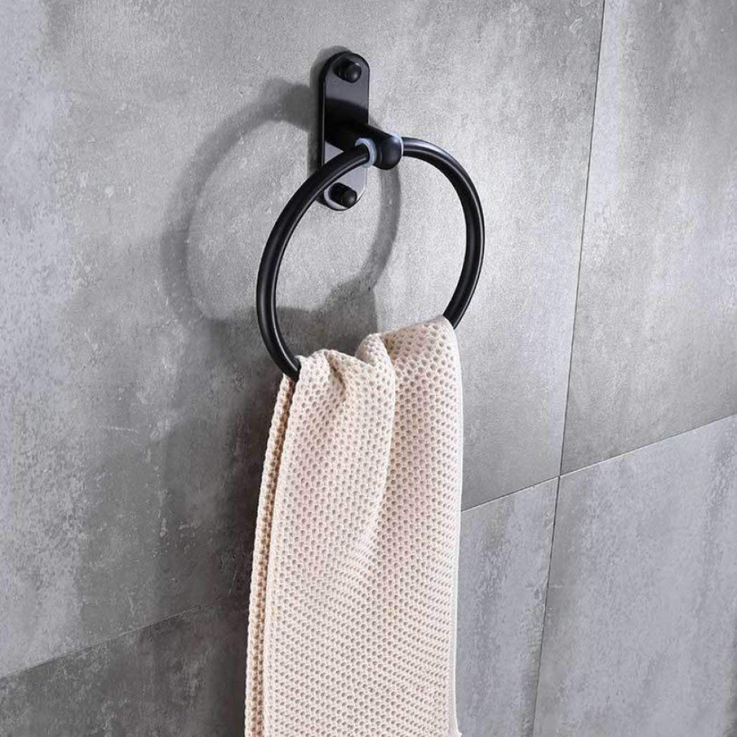Cintre circulaire noir pour serviette suspendue sans encombrement
