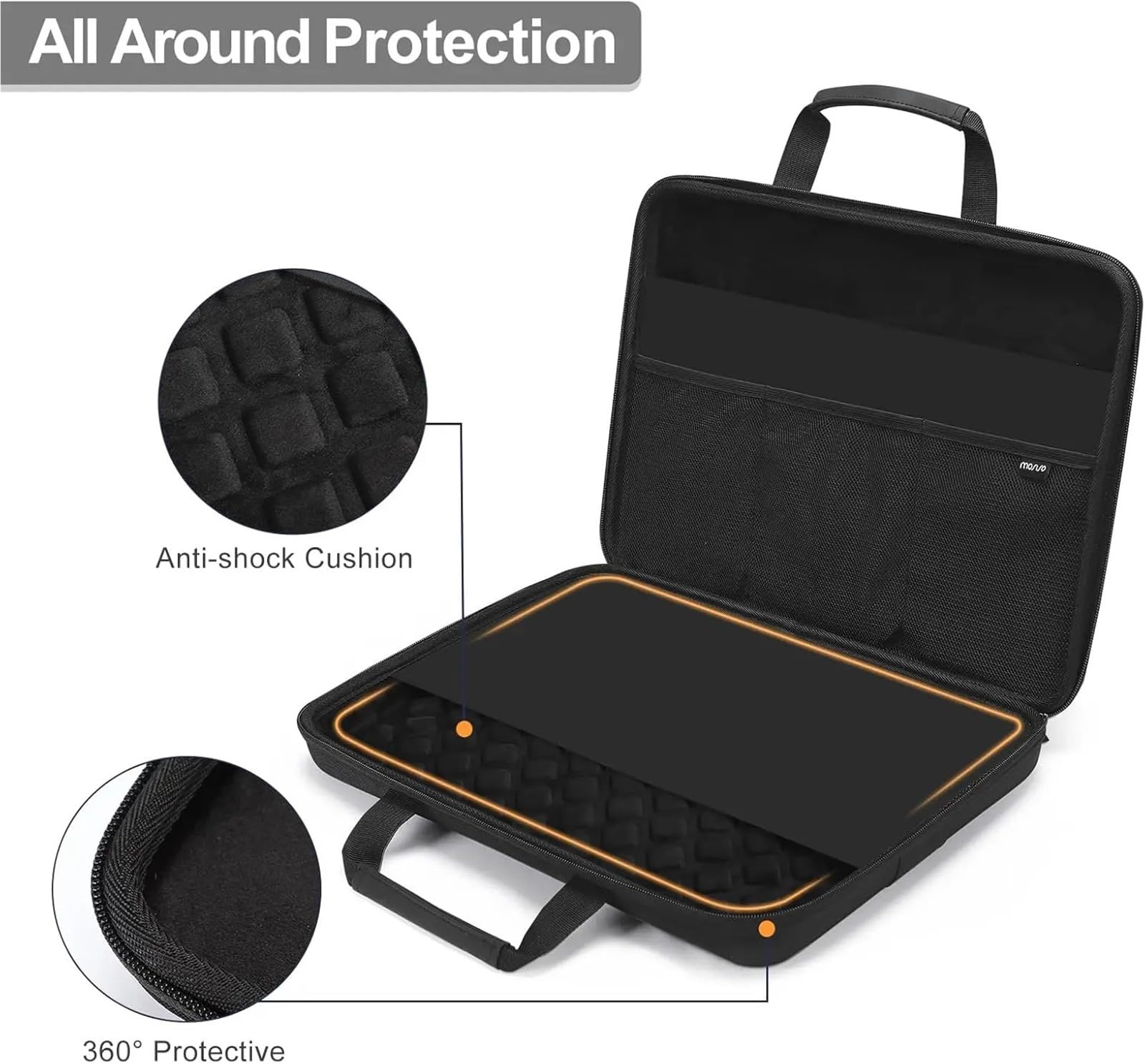 Porta Documenti Custodia Rigida for Laptop 13 14 15 16 17 Pollici for Notebook, Borsa a Mano for Uomo e Donna Borsa Notebook(Black,13.3 inch)