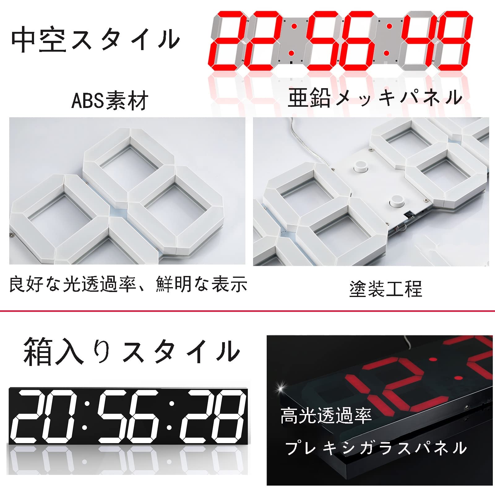 赤とシルバーの、日付カウンター万年カレンダー