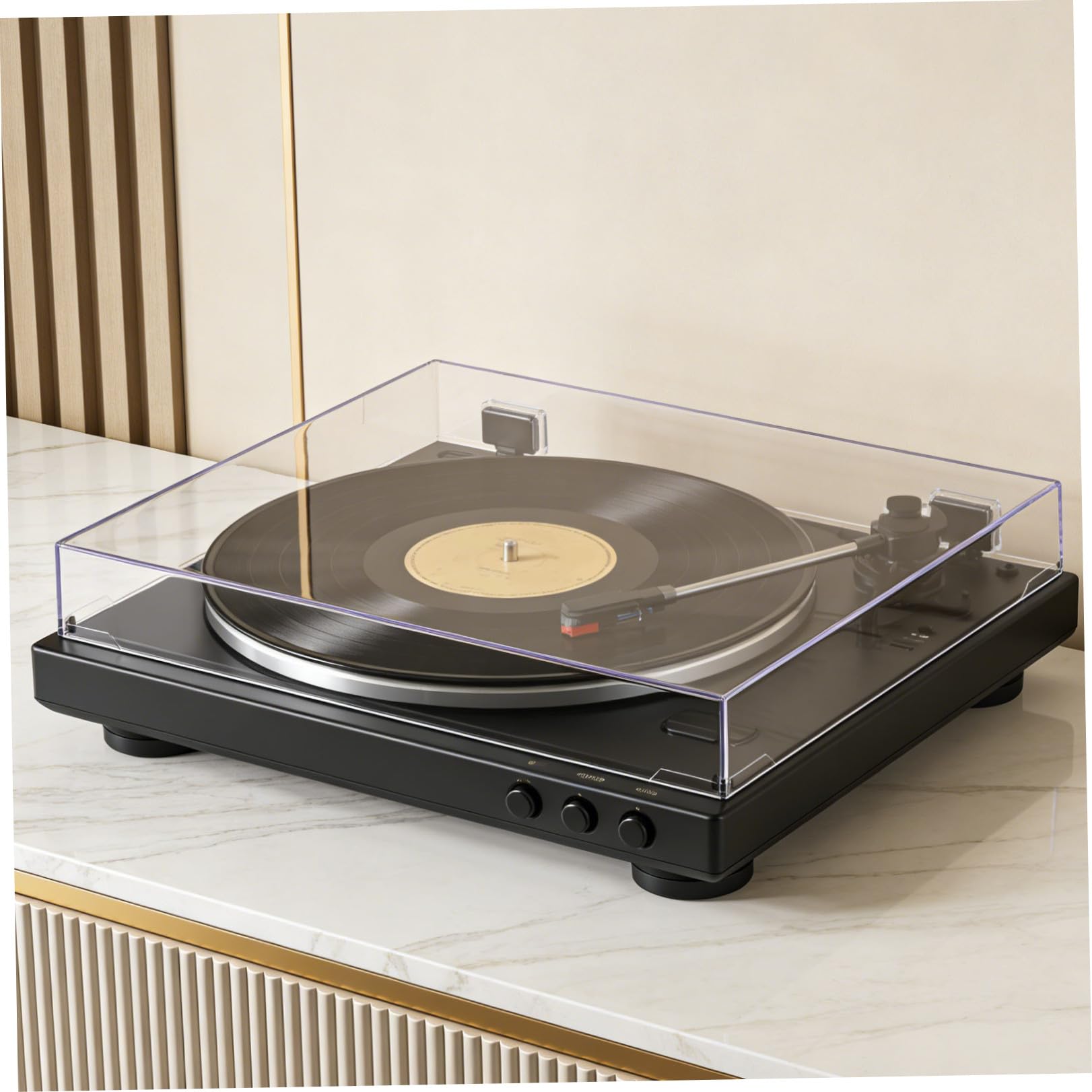 SHERCHPRY Coperchio antipolvere in acrilico per giradischi, coperchio rettangolare trasparente, protezione antipolvere leggera per giradischi e audio equipment per casa 16,2x13,2x2,4