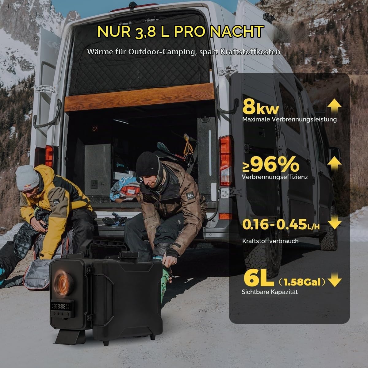 Sunster HTB1 8KW Diesel Luftheizung, 4G/5G Steuerung Standheizung Kreislauf