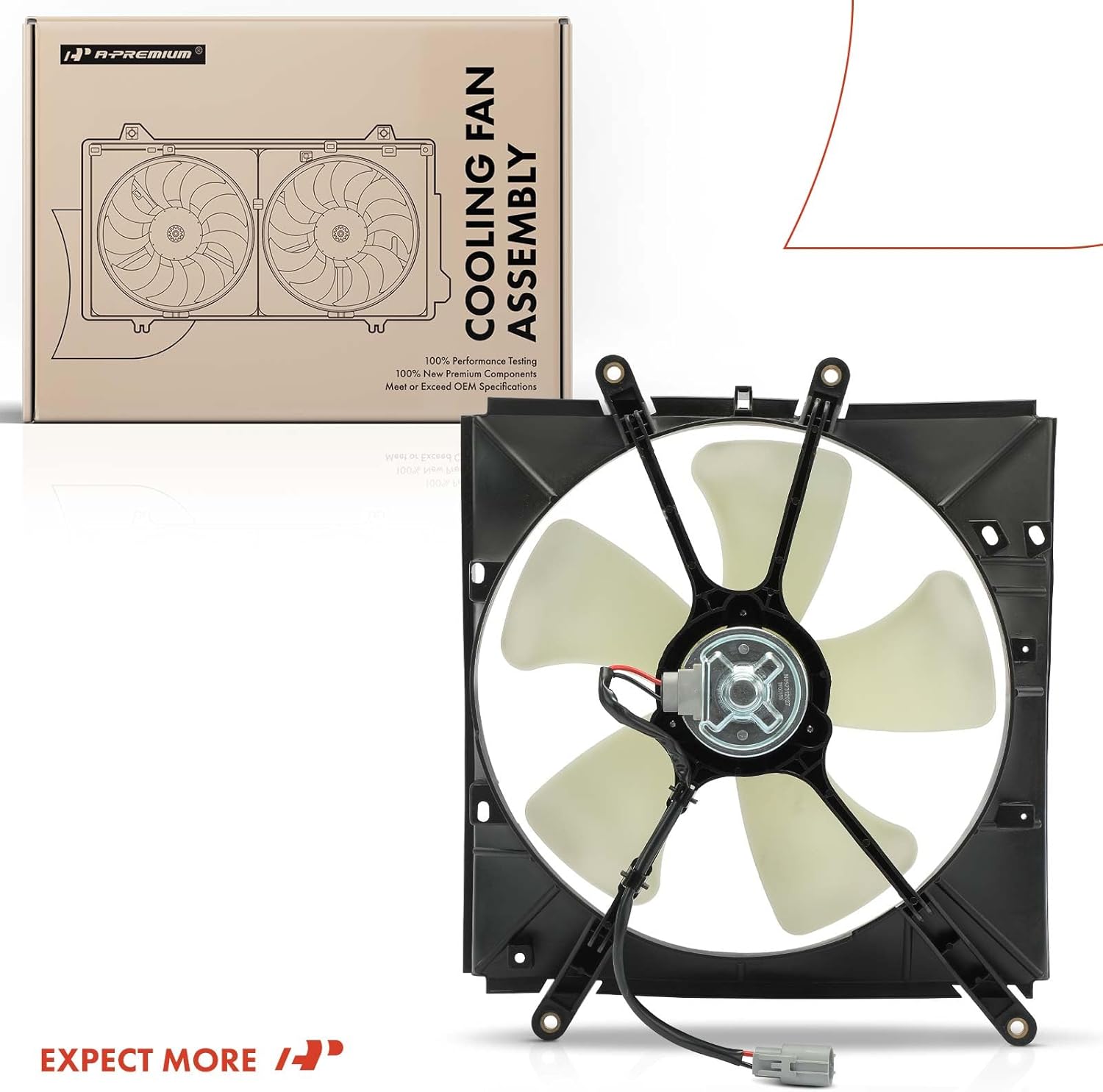 A-Premium Left Engine Radiator Cooling Fan Assembly Compatible with Select Toyota & Geo Models - Corolla 1993-1997, Prizm 1993-1997, 1.6L 1.8L, Replace# 1671115271, 94855246