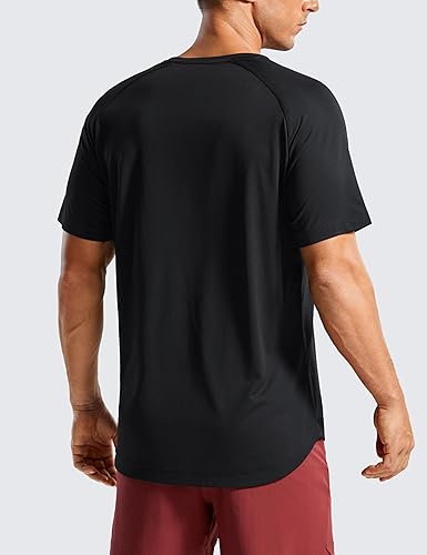 Miniatura 2 de CRZ YOGA Crewneck Workout Shirts for Men - Quick Dry Running Athletic T-Shirts Lightweight Basic Tops